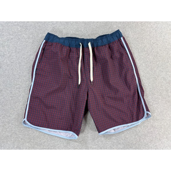 Fair Harbor Other - Fair Harbor Compression Lined ONE Shorts (Men's Large) Red/Blue -‎ 8"